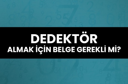 Dedektör almak için belge gerekli mi?